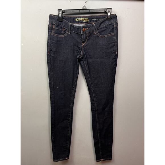 Express Zelda Ultra Skinny Jeans Womens 2 Low Rise Dark Wash Blue Stretch Denim